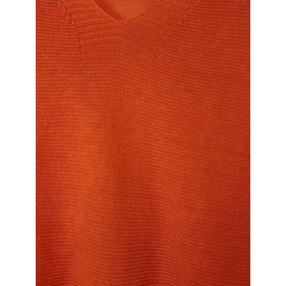 Eileen Fisher Womens Petite Lightweight Orange Knit Sweater  Size PM - Picture 4 of 4